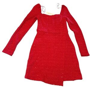 Francesca's Vibrant Red Textured Mini Dress